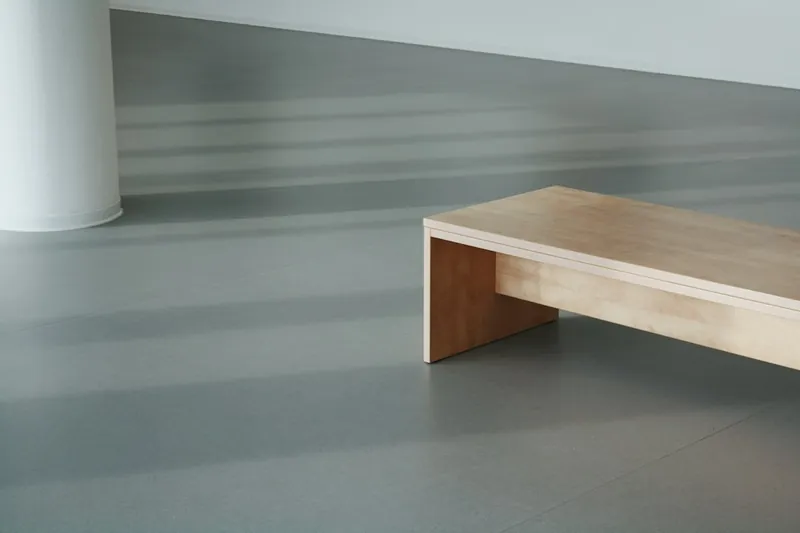Solid wood backless dining bench