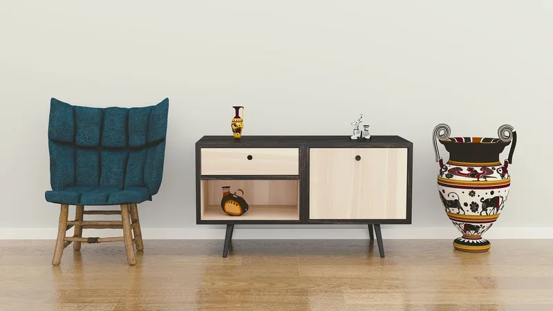 Solid sheesham wood buffet cabinet handcrafted in Jodhpur, India