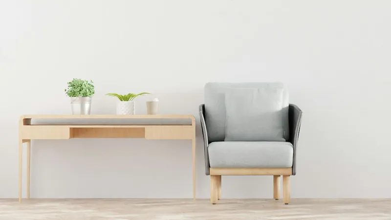 Modern wood and metal console tables in the CB2 style