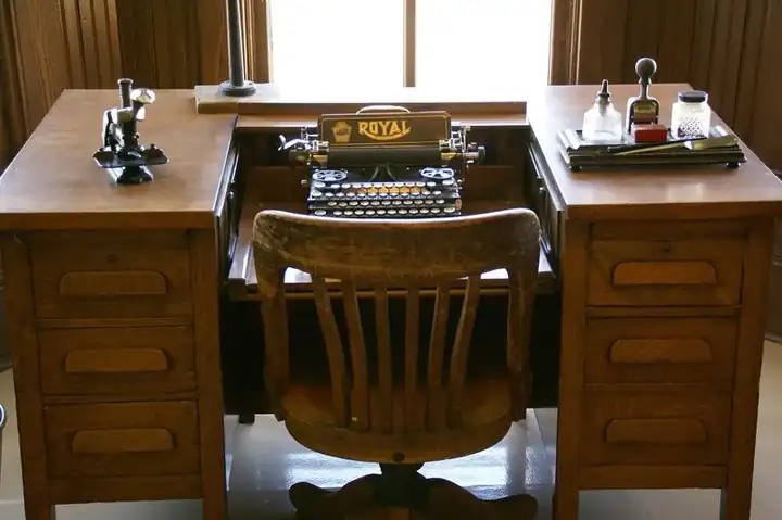 Mid-century solid wood writing desk alternative