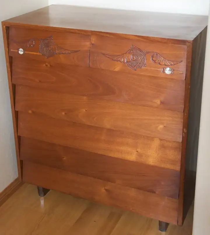 Mid-century modern solid-wood sideboard with tapered legs and clean grain, handcrafted in Jodhpur, India