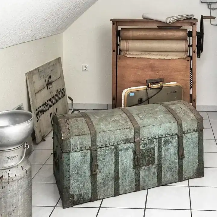 Hand-carved wooden trunk and storage chest for export
