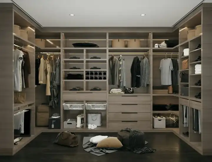 Solid-wood resident-room wardrobes and bedside cabinets